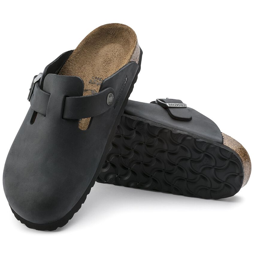 Birkenstock Boston Pelle Oiled Nero